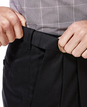 Haggar Mens Classic fit Dress Pants 42 / 32 Black Solid Stretch