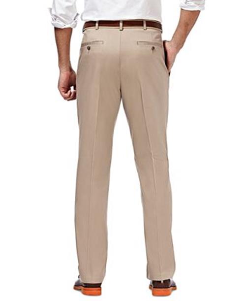 Haggar Mens Premium No Iron Khaki Pants Sand Beige 38 x 30