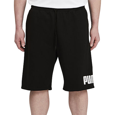 PUMA Mens Big Logo  Big and Tall Workout Shorts Black 3XLT