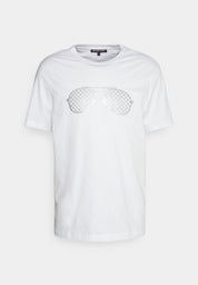 Michael Kors Mens Checkered Aviator T Shirt Large White