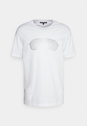 Michael Kors Mens Checkered Aviator T Shirt XXL White