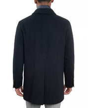 London Fog Mens Classic Fit Overcoat Coat 38 S Black W/ Attached Vest