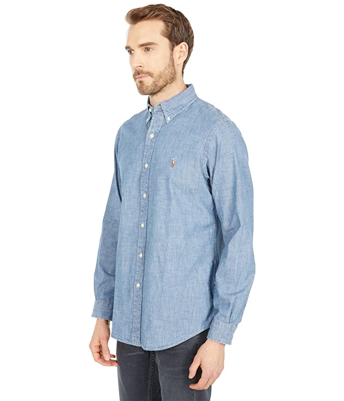 Polo Ralph Lauren Mens Classic Fit Long Sleeve Button Down Shirt Indigo Blue 2XL
