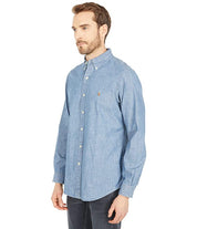 Polo Ralph Lauren Mens Classic fit Long Sleeve Button-Up Shirt XXL Blue Solid