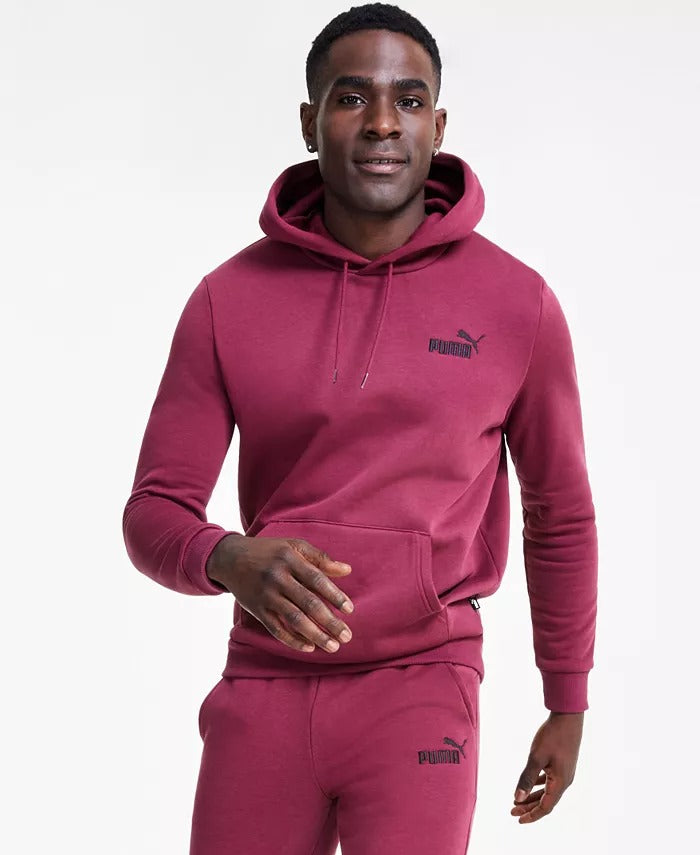 PUMA Mens Essentials Embroidery Logo Hoodie Sweatshirt Medium Maroon Red