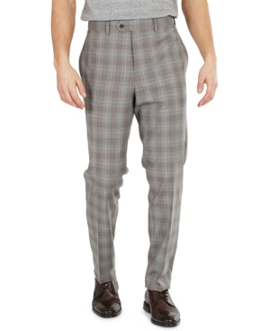 Tallia Mens Slim-Fit Plaid Suit Pants 38 x 32 Grey