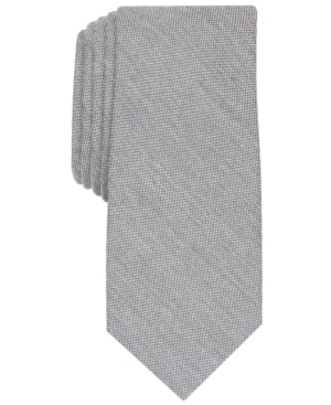Bar Iii Mens Slim fit Tie Necktie One Size Light Grey Solid