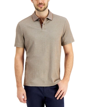 Tasso Elba Mens Short Sleeve Polo Shirt Island Cocoa Op Brown 2XL