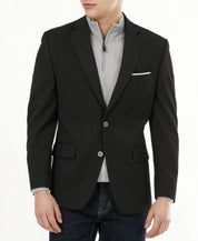 Michael Kors Mens Classic fit Sport Coat Blazer 42 R Black Solid