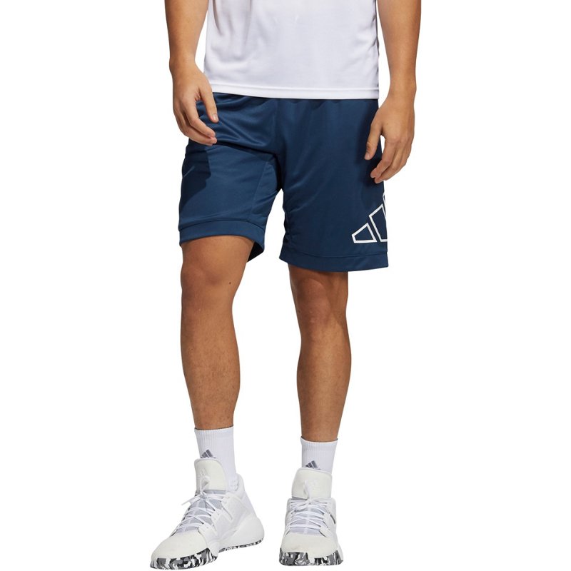 Adidas Men's Big Logo Shorts Crew Navy Blue Large