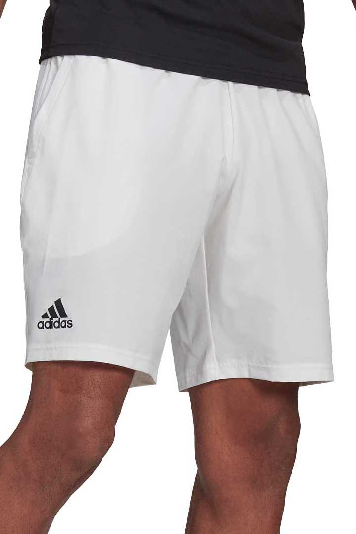 Adidas Men's Club Stretch-Woven Tennis Shorts White Black 2XL