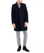 Nautica Mens Regular Fit Wool Overcoat Coat 46 Regular Navy Blue