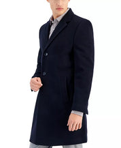 Nautica Mens Regular Fit Barge Overcoat Coat 38R Navy Blue Wool