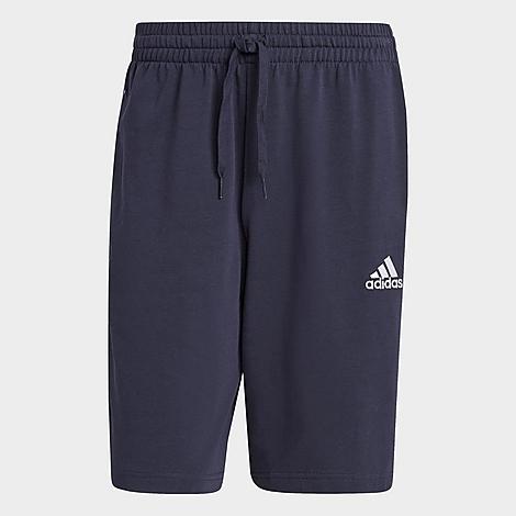 Adidas Mens 3-Stripe Jersey Shorts Small Dark Blue