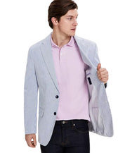 Tommy Hilfiger Mens Modern fit Seersucker Suit Jacket Blazer 40 S Blue Striped