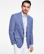 Michael Kors Mens Classic fit Sport Coat Blazer 40 R Blue Solid Stretch