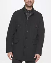 Cole Haan Men's Wool Stand Collar Topper Jacket with Nylon Bib Coat XL Black