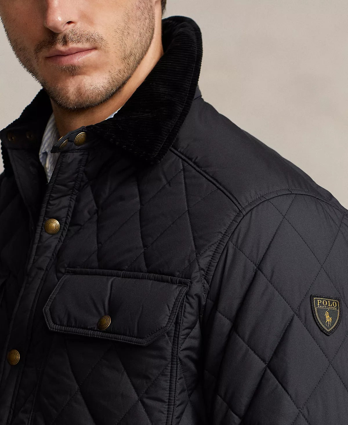 POLO RALPH LAUREN Men's Big & Tall Water-Repellent Quilted Jacket 4LT 4XLT Black