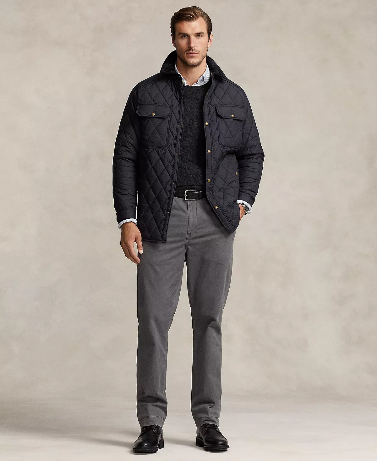 POLO RALPH LAUREN Men's Big & Tall Water-Repellent Quilted Jacket 4LT 4XLT Black