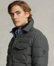Polo Ralph Lauren Men's Quilted Wool-Blend Down Jacket XL Grey Barclay