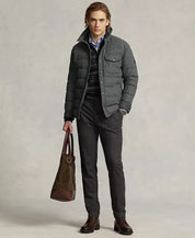 Polo Ralph Lauren Men's Quilted Wool-Blend Down Jacket XL Grey Barclay