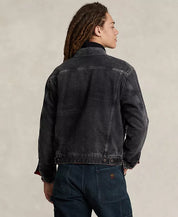 Polo Ralph Lauren Men's Reversible Denim Flannel Trucker Jacket Medium Black