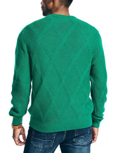 Nautica Mens Sustainably Crafted Textured V Neck Sweater Green Medium