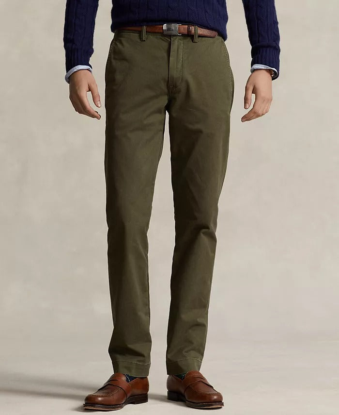 POLO RALPH LAUREN Men's Stretch Straight Fit Washed Chino Pants 38 x 32 Green