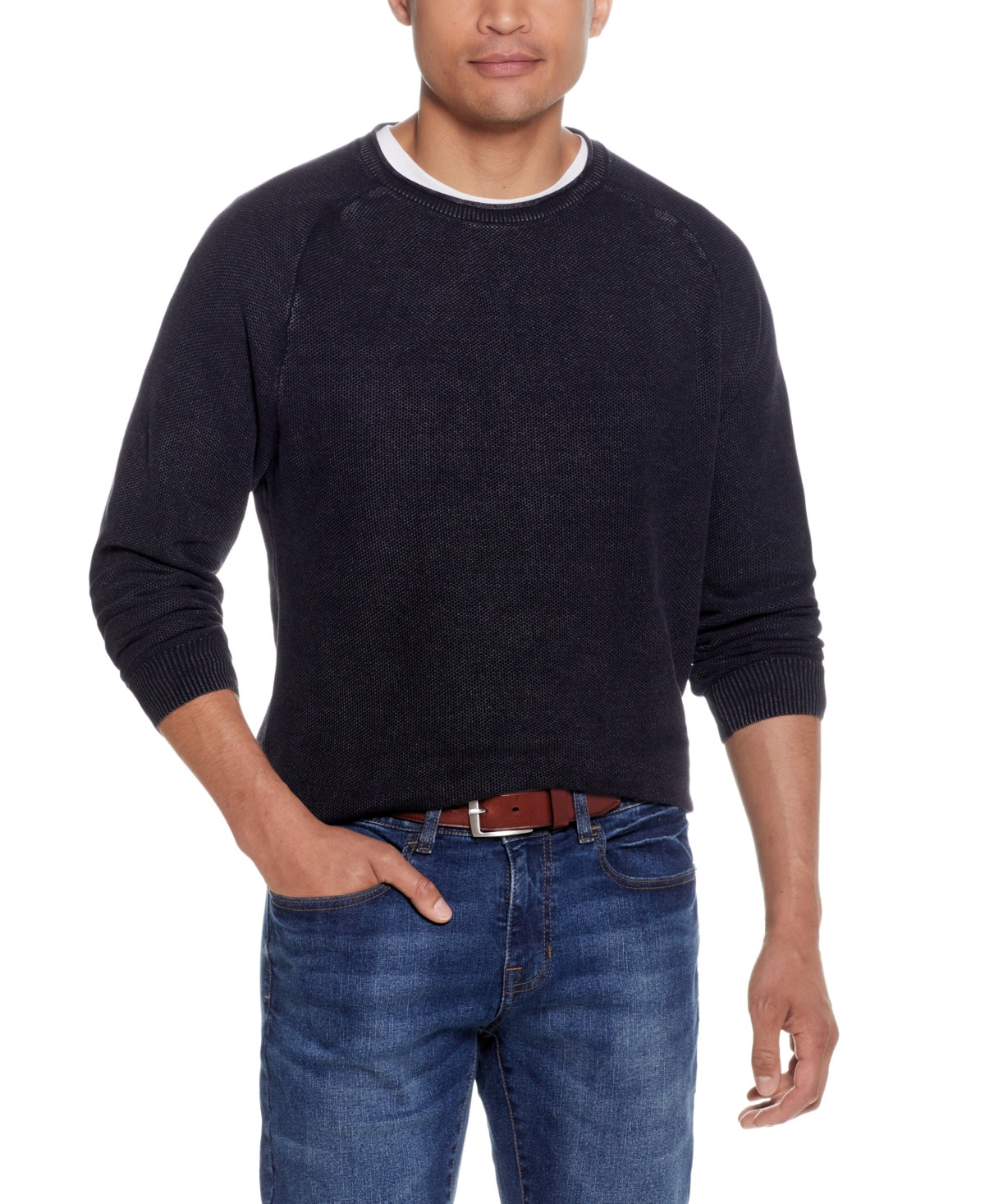 Weatherproof Mens  fit Crew Neck Sweater XXL Black Solid