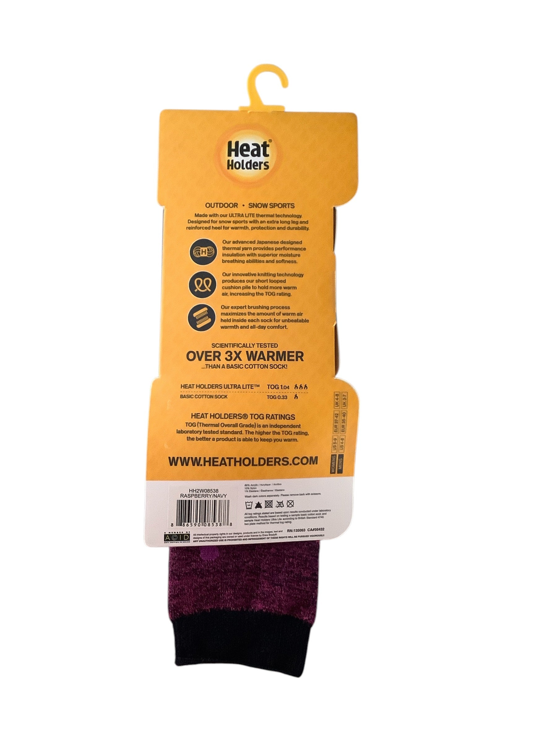 Heat Holders Womens Crew Socks 5-9 Purple Thermal