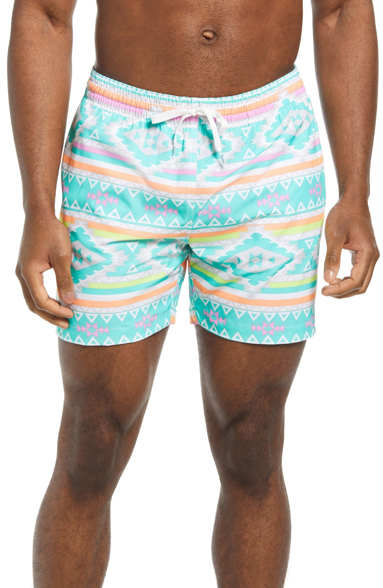 Chubbies Mens Regular fit Swim Trunks Swimwear Large Blue Geometric Quick Dry