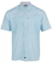 Salt Life Men's H20 Button Down Performance Fishing Shirt Blue Medium
