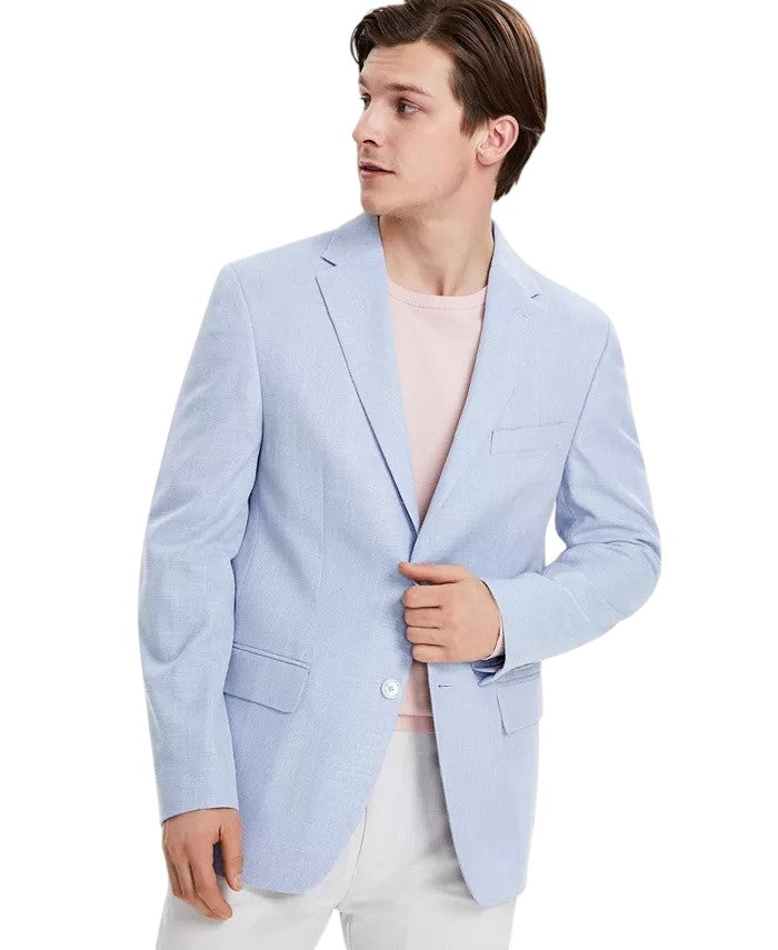 Tommy Hilfiger Mens Modern fit Sport Coat Blazer 36 S Light Blue Solid Stretch