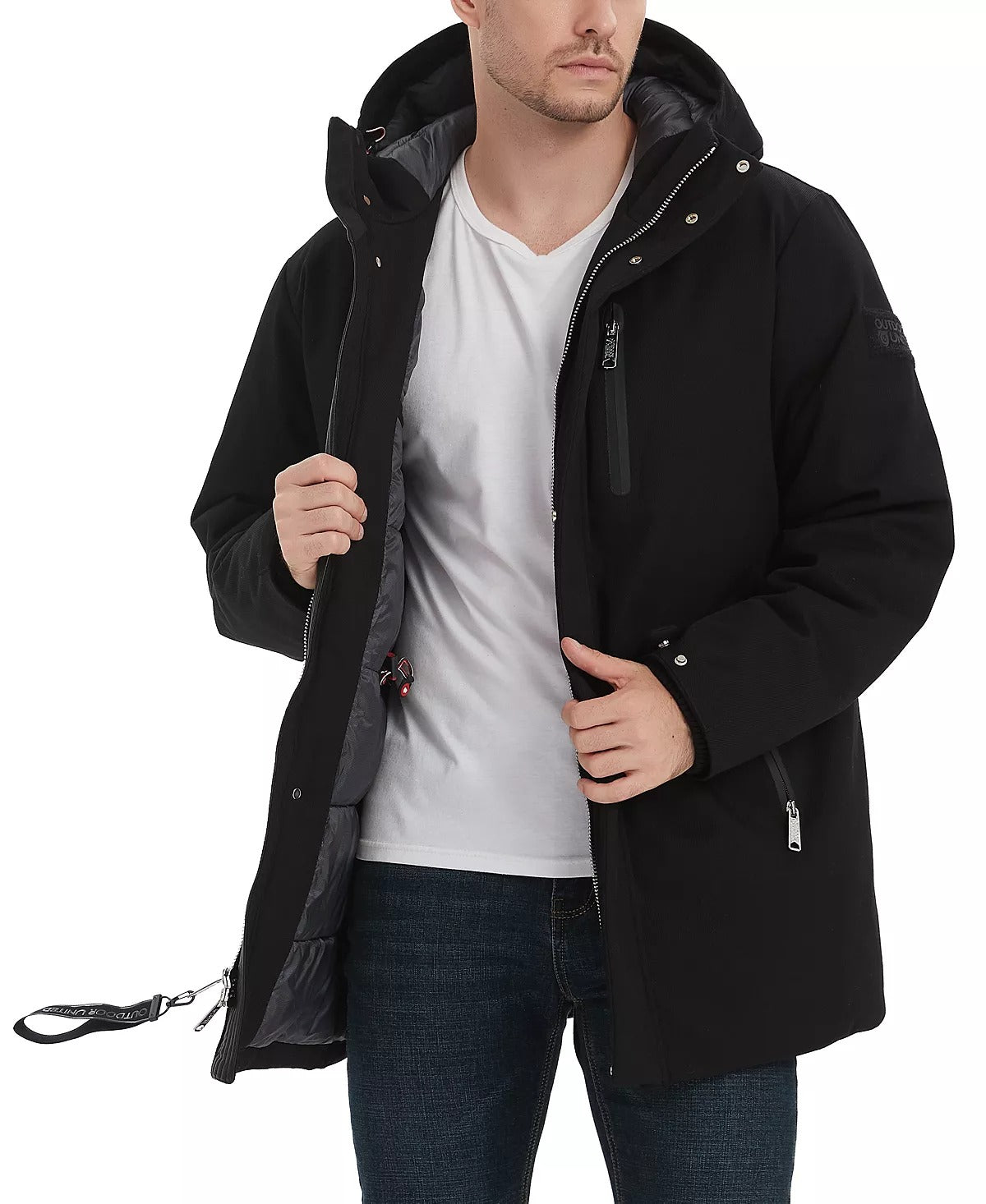 Outdoor United Men's Calvary Twill Hooded Car Coat Large Black