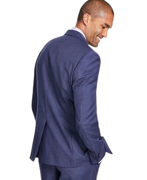 Michael Kors Mens Classic fit Wool Suit Jacket Blazer 42 S Blue Solid Stretch