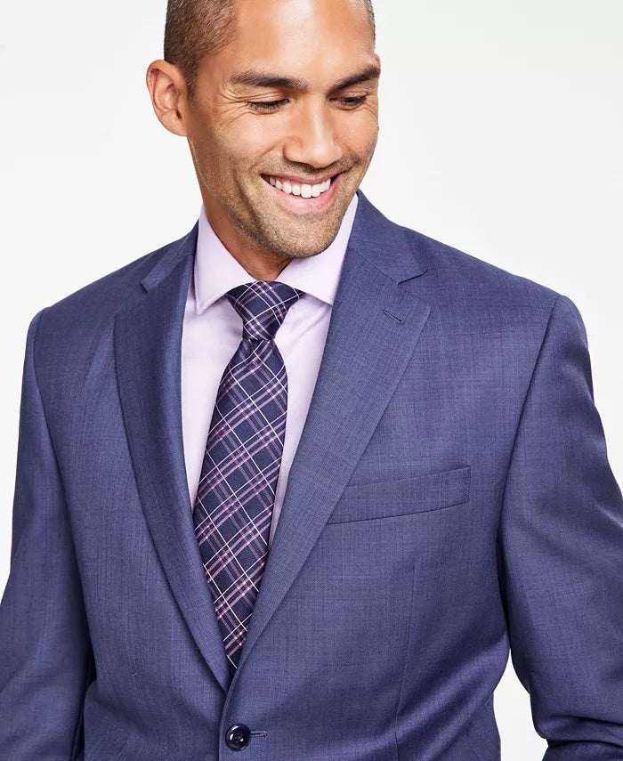 Michael Kors Mens Classic fit Wool Suit Jacket Blazer 60 R Blue Solid
