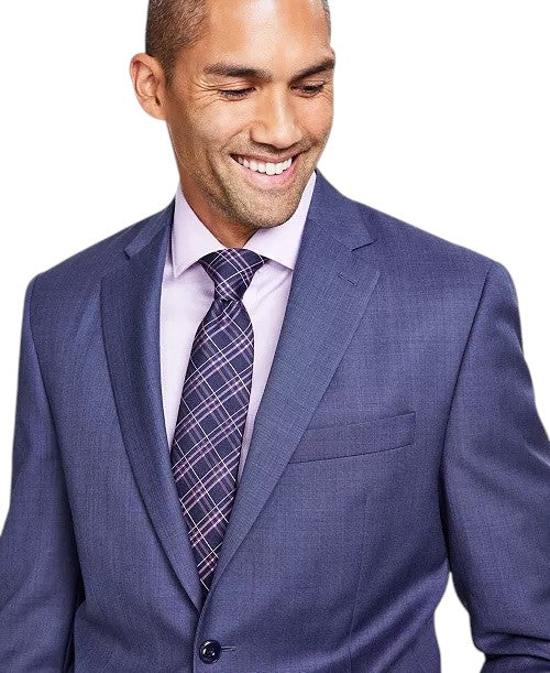 Michael Kors Mens Classic fit Wool Suit Jacket Blazer 42 S Blue Solid Stretch
