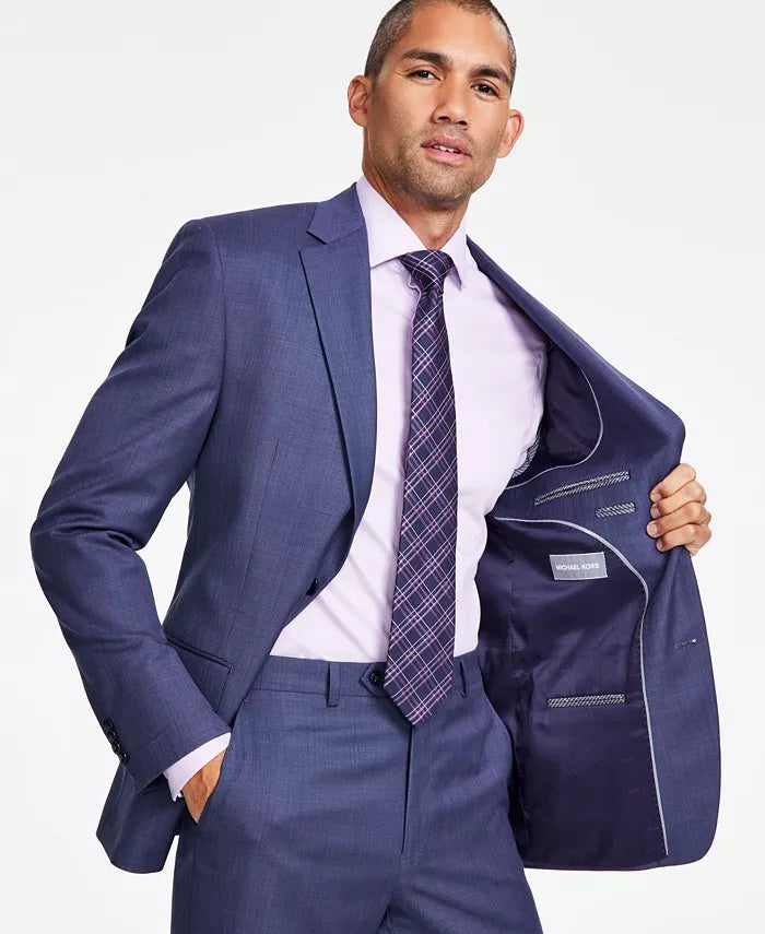 Michael Kors Mens Classic fit Wool Suit Jacket Blazer 60 R Blue Solid