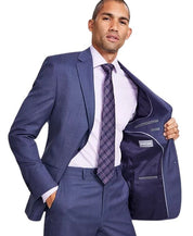 Michael Kors Mens Classic fit Wool Suit Jacket Blazer 42 S Blue Solid Stretch
