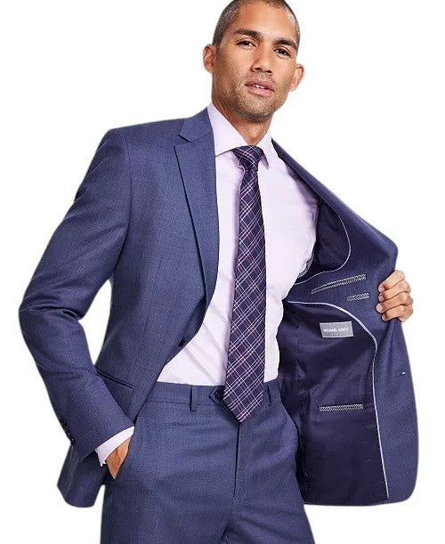 Michael Kors Mens Classic fit Wool Suit Jacket Blazer 52 L Blue Solid