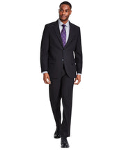 Nautica Mens Modern fit 2 Piece Suit 42 L / 36 Waist Black Solid Stretch