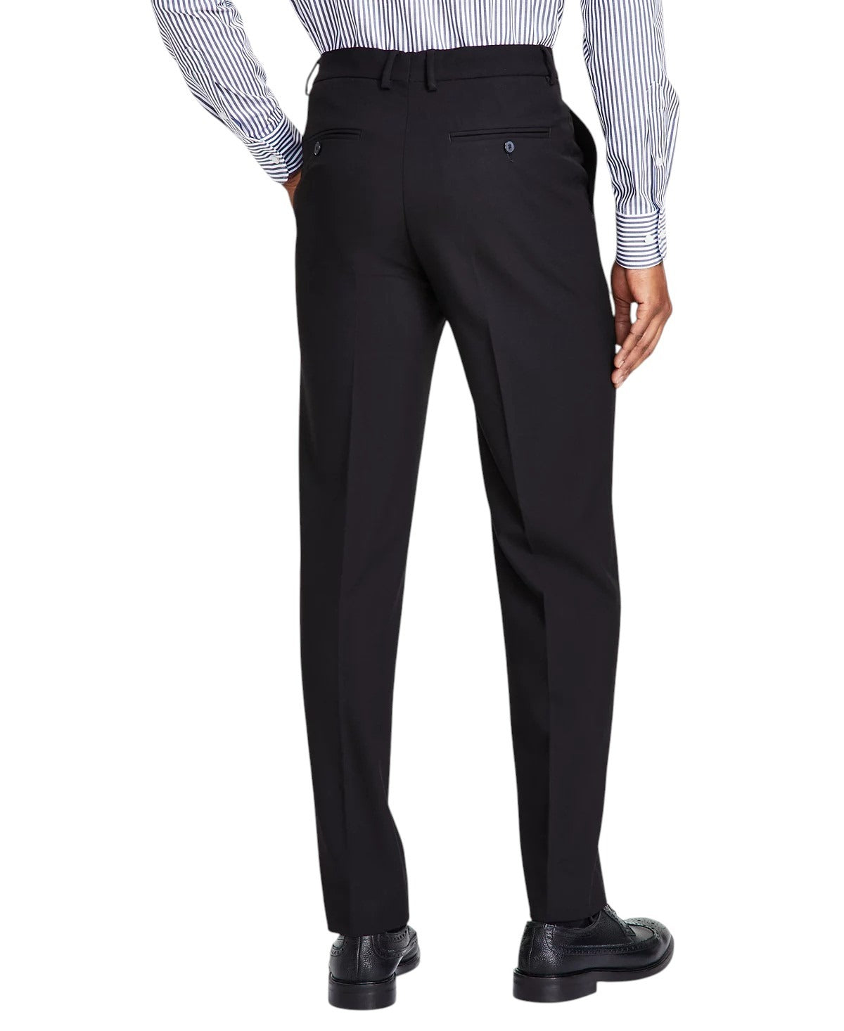 Nautica Mens Modern fit 2 Piece Suit 42 R / 36 Waist Black Solid Stretch