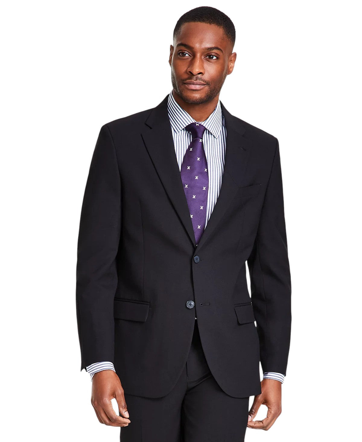 Nautica Mens Modern fit 2 Piece Suit 42 S / 36 Waist Black Solid