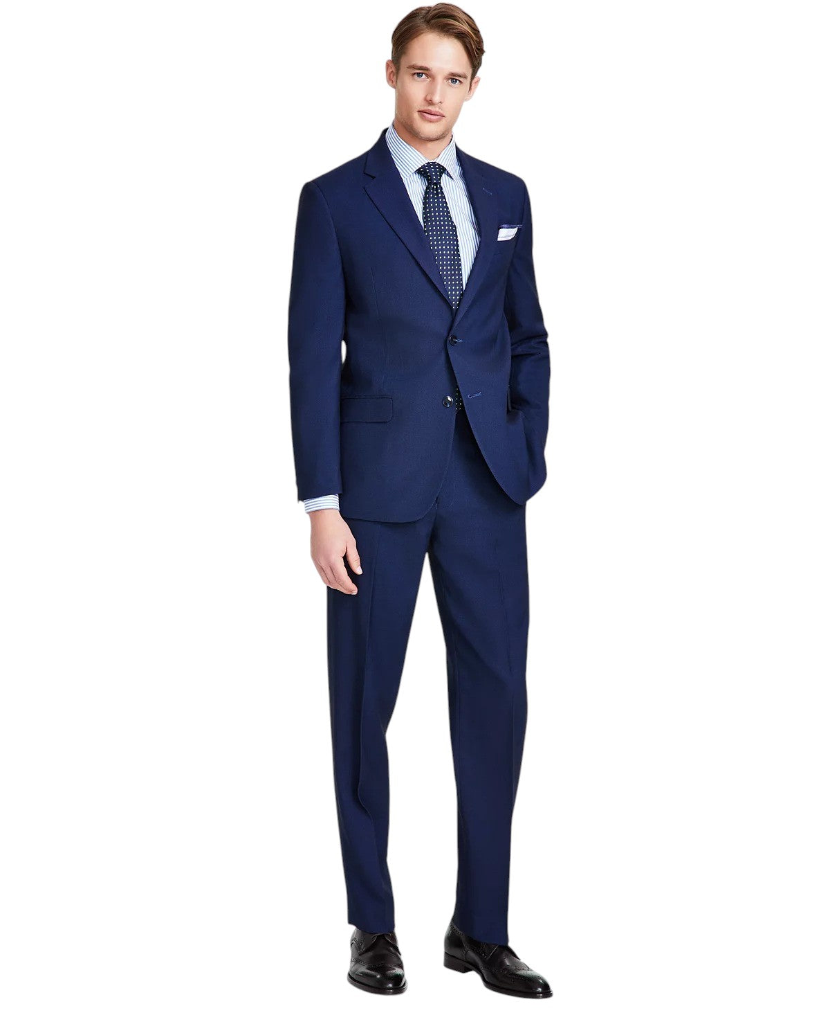 Nautica Mens Modern fit 2 Piece Suit 36 R / 30 Waist Navy Blue Birdseye
