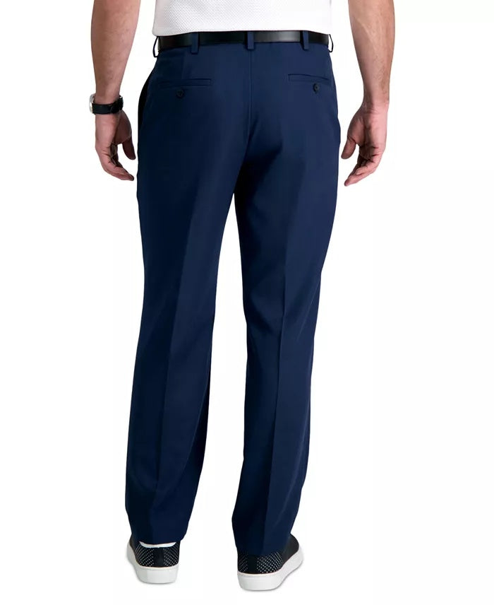 Haggar Mens Classic fit Dress Pants 42 / 32 Blue Solid