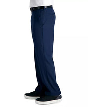 Haggar Mens Classic fit Dress Pants 34 / 30 Navy Blue Solid Stretch