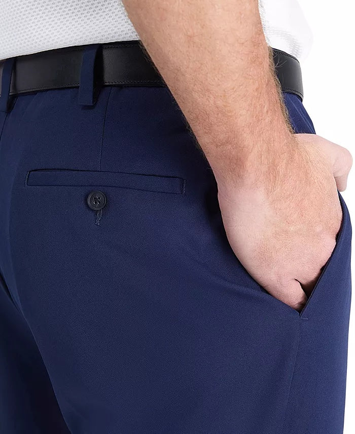 Haggar Mens Classic fit Dress Pants 38 / 30 Blue Solid