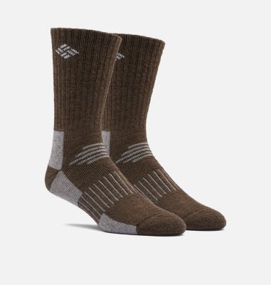 Columbia Mens Ribbed Crew Socks Brown  One Size
