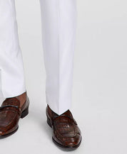 Tayion Mens Classic fit Dress Pants 32 / 32 White Solid