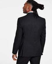 Tayion Mens Classic fit Suit Jacket Blazer 44 L Black Solid